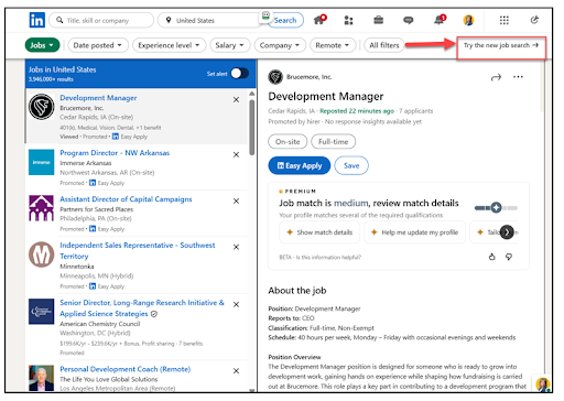 New LinkedIn Job Search